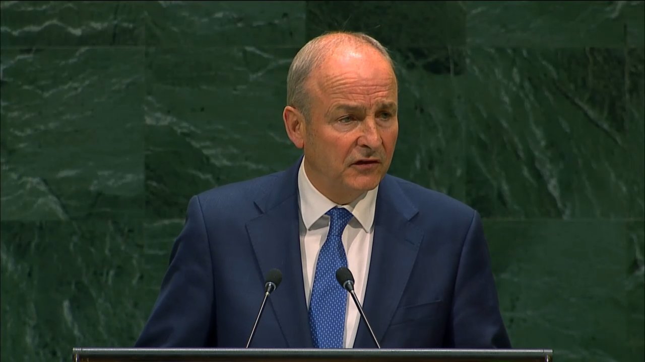 Cover image for Ireland's Leader Delivers Sweeping Indictment of Global Inaction at UN