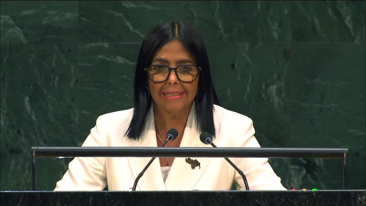 Cover image for Venezuela's Acting President Pledges Democratic Transition, Thanks Trump at UN Podium